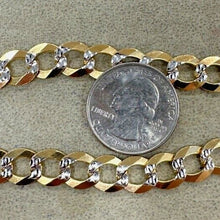Load image into Gallery viewer, 10K Authentic Solid Gold Cuban Curb Link Chain Pave Diamond Cut 10mm 22"~30"