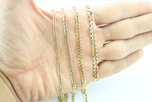 Load image into Gallery viewer, 10K Solid Yellow Gold Cuban Chain Necklace Bracelet Anklet 2.5mm ~ 5mm / 7"~ 36"