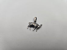 Load image into Gallery viewer, 925 Sterling Silver Charging Goat Charm Pendant Oxidized Finish 7/8 (22mm) Inch