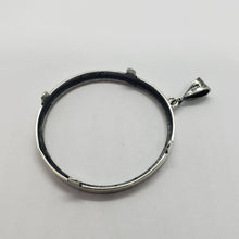 Load image into Gallery viewer, 925 Sterling Silver Silver Eagle Bezel 41 mm 1 oz Coins Prong Back Illusion Edge