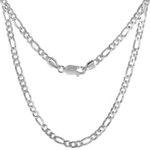Load image into Gallery viewer, 925 Sterling Silver Thin Flat Figaro Link Chain Necklace Bracelet 3mm 7" to 30"