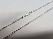 Load image into Gallery viewer, 925 Sterling Silver Solid Rope Chain Bracelet Necklace Diamond Cut 3mm 7" ~ 30"