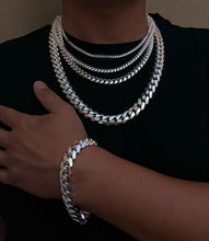 Load image into Gallery viewer, 925 Sterling Sliver Miami Cuban Chain Necklace Bracelet 2mm~8.3mm Size 7"~30"