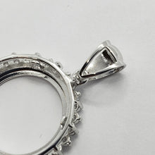 Load image into Gallery viewer, Sterling Silver Cubic Zirconia Dime Bezel CZ Halo 18 mm Coins Prong Back 10 cent