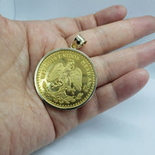 Load image into Gallery viewer, 14K Yellow Real Gold Eagle COIN Mexico 50 Pesos 37.5mm diameter w/out Coin Bezel