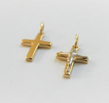 Load image into Gallery viewer, Authentic 14K Yellow Gold Cross Pendant with/out white gold Jesus 2 Styles