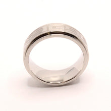 Load image into Gallery viewer, Stainless Steel Reflective High Polish Etched Greek Key Center Spinner Ring 8mm