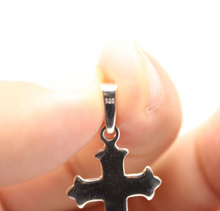 Load image into Gallery viewer, 925 Sterling Silver Dainty Fleuree Crucifix Cross Pendant