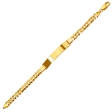 Load image into Gallery viewer, 14K Yellow Gold ID Bracelet 8mm ID 8mm Wide Curb Light Chain 8" 8.5" Engraving
