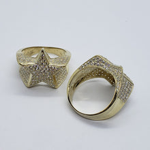 Load image into Gallery viewer, 10K Yellow Gold 20.5mm Big Star Shaped Ring Band for Men Size 9 -11
