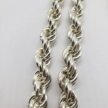 Load image into Gallery viewer, Sterling Silver Very Thick Hollow Rope Chain Bracelet Necklace Italy 10mm 12mm