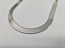 Load image into Gallery viewer, 925 Sterling Silver Thick Beveled Edges Herringbone Chain Necklace 9mm 7" to 30"