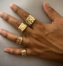 Load image into Gallery viewer, Authentic 14k Gold Nugget Ring Manly Small Medium Large Extra Large Sizes 6-13