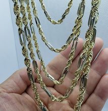 Load image into Gallery viewer, Authentic 14k Gold Two Tone Figarope Chain Necklace or bracelet 3mm-6mm 7"-30"