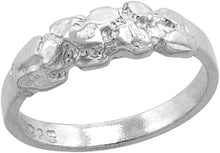 Load image into Gallery viewer, Sterling Silver Tiny Nugget Band Toe Pinky Midi Knuckle Ring Kids Baby Size 1-5