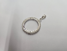 Load image into Gallery viewer, 925 Sterling Silver Rope Edge 25 Cent Quarter Coin Bezel 24mm Prong Back
