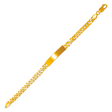 Load image into Gallery viewer, 14K Yellow Gold Shiny Curb ID Bracelet 7mm/5.5mm Wide 7inch Engraving Available