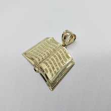 Load image into Gallery viewer, 14K Yellow Solid Gold Bible Book Pendant Charm Religious 3 Sizes
