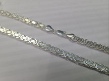Load image into Gallery viewer, 925 Sterling Silver Solid Flat Byzantine Chain Necklace 7mm 7" to 24"