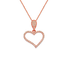 Load image into Gallery viewer, 14K Yellow White Rose Gold Fancy Heart Pendant Charm High Polished 16x13mm
