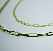 Load image into Gallery viewer, 2.2mm 3mm 14K Real Yellow Gold Paperclip Chain Necklace Bracelet 7" 8" 16"~30"