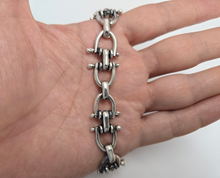 Load image into Gallery viewer, 925 Sterling Silver Large Horseshoe Link Chain Bracelet 19mm Wide 8.5" Long