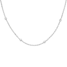 Load image into Gallery viewer, 925 Sterling Silver Rope Station Chain Necklace Anklet Diamond Chain 4mm 16 Inch