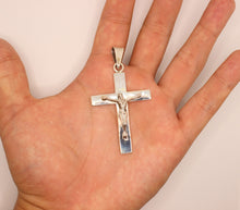 Load image into Gallery viewer, Sterling Silver Plain Simple Flat Cross Pendant Christian Jesus Crucifix 49mm
