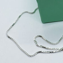 Load image into Gallery viewer, Sterling Silver Box Chain Necklace Bracelet Medium Thick 1.2mm-2.2mm Size 7"-30"