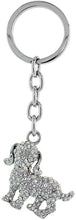 Load image into Gallery viewer, Beagle Dog Key Chain Crystal Key Ring White 4 inches Long 33mm Round