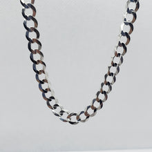 Load image into Gallery viewer, 14K White Gold Solid Cuban Curb Link Chain Necklace Bracelet 6mm 7"~30"