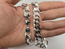 Load image into Gallery viewer, 925 Sterling Silver Beveled Flat Curb Cuban Link Chain Necklace 14mm 8" to 30"