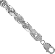 Load image into Gallery viewer, 9mm Sterling Silver D/C Rope Chain Necklaces Bracelets Handmade Italy 8" to 30"