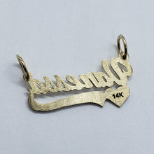 Load image into Gallery viewer, 14K Solid Yellow Gold Handmade Your Name Pendant Charm with Heart with Box Chain