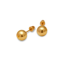 Load image into Gallery viewer, 14K Yellow or White Gold Ball Stud Earrings 7mm Wide 2grams Screw Backing