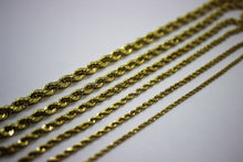 Load image into Gallery viewer, 14K Yellow Solid Gold Rope Diamond Cut Chain necklace bracelet 1.5mm-4mm/7"-30"