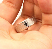 Load image into Gallery viewer, Stainless Steel Christian Lord's Prayer Bullnose Edges Wedding Ring Band 8mm