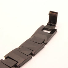 Load image into Gallery viewer, Tungsten Carbide Black Rectangular Faceted Links Magnetic Therapy Bracelet