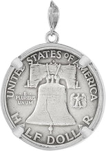 Load image into Gallery viewer, 925 Sterling Silver Half Dollar Bezel 30 mm Coins Prong Back Round Edge 50 Cent