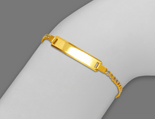 Load image into Gallery viewer, 14K White Pave Gold Baby ID Bracelet Curb XLight 5mm ID 2.5mm Chain 6" Engraving