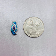 Load image into Gallery viewer, Sterling Silver Synthetic Blue Opal Earrings With Marquis Shape
