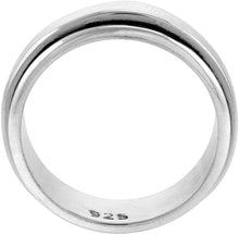 Load image into Gallery viewer, Sterling Silver Spinner Ring Polished Flat Band Handmade Men 5mm / 9mm Size 6~14