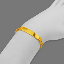 Load image into Gallery viewer, 14K Yellow Gold Figaro Chain ID Bracelet 10mm/8mm 8" 8.5" Engraving Available