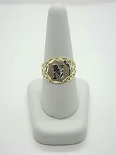 Load image into Gallery viewer, 10k Solid Yellow Gold Round Initial Letter Signet Ring Alphabet A-Z Size 7.5-13