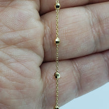 Load image into Gallery viewer, 14k Solid Yellow Two Tone Gold Ball Bead Chain Necklace 2mm 4mm / 16" 18" 20"