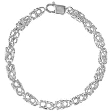 Load image into Gallery viewer, 925 Sterling Silver Rectangular 8-Shape Bullet Chain Necklace 6.5mm 7" to 30"