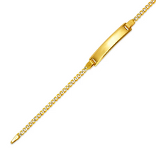Load image into Gallery viewer, 14K White Pave Gold Baby ID Bracelet Curb XLight 5mm ID 2.5mm Chain 6" Engraving
