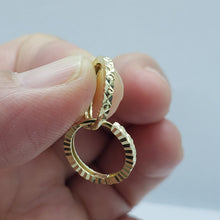 Load image into Gallery viewer, 14K Real Yellow White Gold Huggie Hoop Earrings Diamond Cut Round 12mm Men Women