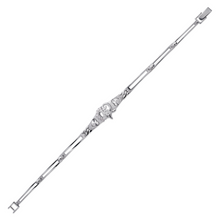 Load image into Gallery viewer, 14K White Gold Fancy 15 Anos Years Pretty Heart CZ Bracelet Quinceañera Gift