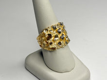 Load image into Gallery viewer, 10k Solid Yellow Gold Nugget Style Ring 19.5mm Width/19.5mm Height Size 7-15